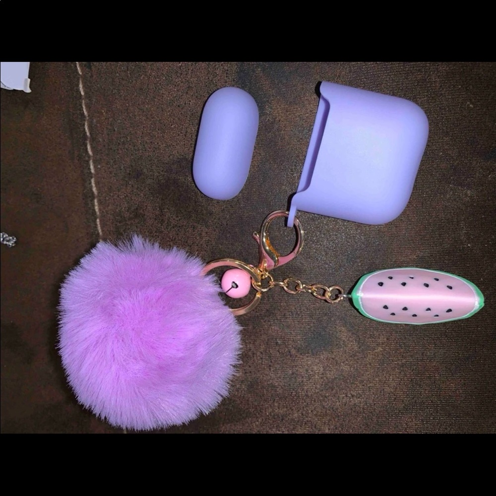 Fluffy Pom Pom Charm AirPod Case